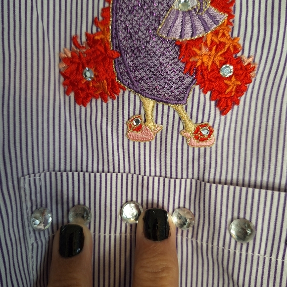 Vintage Red Hat Society By Tia Designs Ruby Elite Long Sleeve Shirt Sz XL - Picture 5 of 10